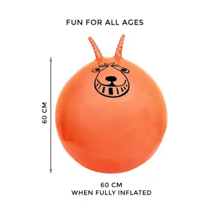 MEDIUM EXERCISE RETRO SPACE HOPPER TOY PLAY BALL ADULT KIDS GAME 60CM