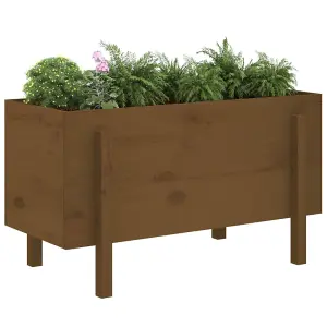 Berkfield Garden Raised Bed Honey Brown 101x50x57 cm Solid Wood Pine