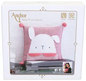 CUSHION BUNNY - Crochet Kit: Cushion Cover: Baby Pure Cotton: Bunny - Anchor