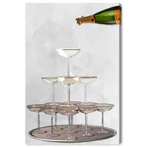 Champagne Tower - Wrapped Canvas Print 38cm H x 25cm W x 4cm D