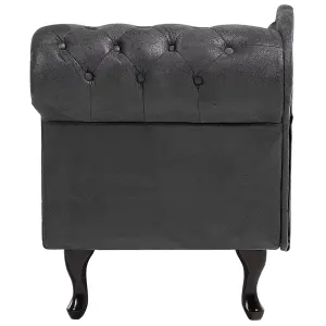 Right Hand Chaise Lounge Faux Suede Grey NIMES