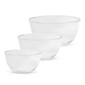 Clear Glass Mixing Bowls Set of 3 - M&W