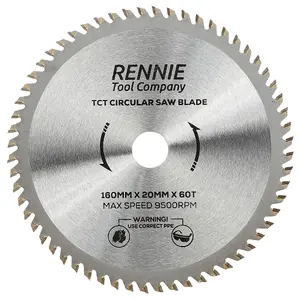 160mm x 60T TCT Circular Wood Saw Blade Fits Bosch, Makita, Black & Decker, Dewalt, Festool TS55 etc