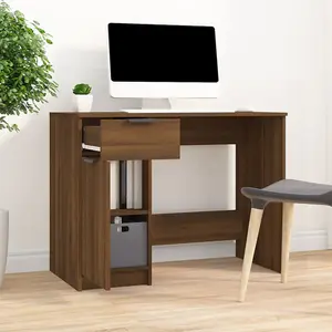 Berkfield Desk Brown Oak 100x50x75 cm Engineered Wood