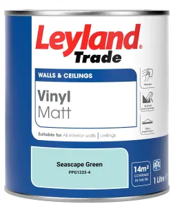 Leyland Trade Vinyl Matt Walls & Ceilings Emulsion Paint Seascape Green (PPG1233-4) 1L