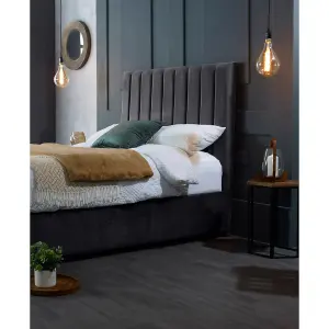 Redding Plush Velvet Steel Bed Frame