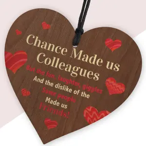 Red Ocean Chance Made Us Colleagues Gift Friendship Sign Wooden Hanging Heart Leaving Gift New Job Gift Best Friend Gifts