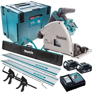 Makita DSP600TJ 36V Brushless Plunge Saw Set 2 x 5.0Ah Batteries & Accessories