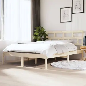 Berkfield Bed Frame Solid Wood Pine 140x190 cm