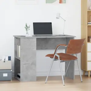 Berkfield Desk Concrete Grey 100x55x75 Engineered Wood