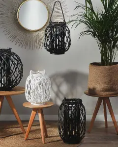 Beliani Boho Lantern MAURITIUS Wood Black