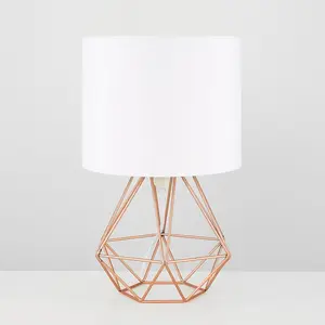 Bartelt Metal Table Lamp Copper Base/White Shade / Yes / G