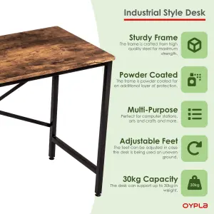 Oypla 100cm Heavy Duty Industrial Writing Computer Desk Home Office Worktop Table