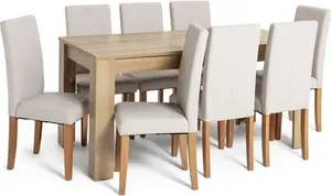 Argos Home Miami XL Extending Table & 8 Cream Chairs