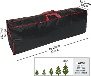 Ram BLACK 3 Pieces Large Christmas Tree Bag With 2 x Decorations Bag With Zip Waterproof Christmas Tree Storage Bags And Decorati