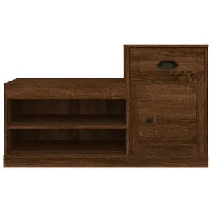 Shoe Cabinet Brown Oak 100x42x60 cm Engineered Wood