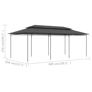 Berkfield Gazebo 600x298x270 cm Anthracite