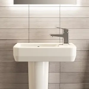 Ideal Standard i.life S Gloss White Rectangular Wall-mounted Basin (W)45cm