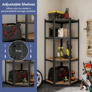 Costway 4-Tier Corner Metal Shelving Unit Adjustable Garage Storage Utility Rack 720KG