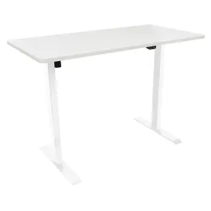 Dellonda Single Motor Height Adjustable Electric Sit & Stand Office Desk - White