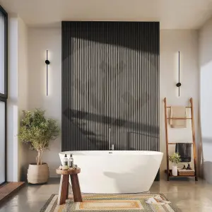 Acupanel Black Exterior Composite Wood-Effect Slat Wall Panels 2 x 300cm x 19.2cm