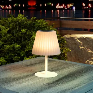 Outsunny Outdoor Table Lamp with Solar and USB Charge, Cordless