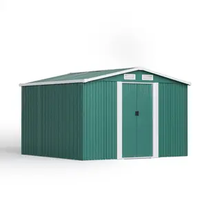 Ajnag 8ft. W x 8ft. D Metal Tool Shed Dark Green