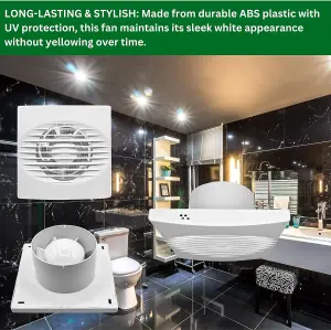 100mm Silent Bathroom Extractor Fan with Timer and Hygrostat