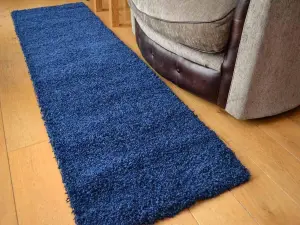 Abaseen 60x220 cm Navy Thick Pile Soft Shaggy Modern Runner Rug