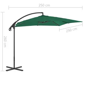 Berkfield Cantilever Umbrella with Steel Pole 250x250 cm Green