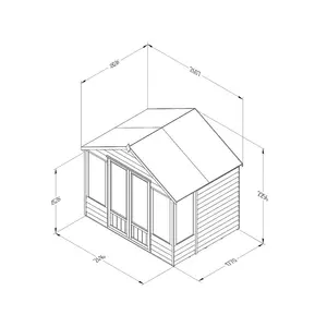 4Life 8x6 Pressure Treated Double Door Apex Summerhouse Yes