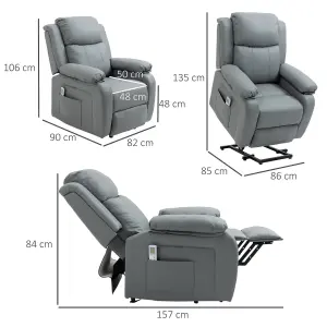 HOMCOM Riser and Recliner Chair Power Lift Recliner with Remote Grey