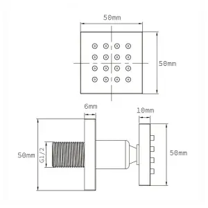 Nes Home Olive 3 Way Square Concealed Thermostatic Mixer Valve Hand Held Body Jet Shower