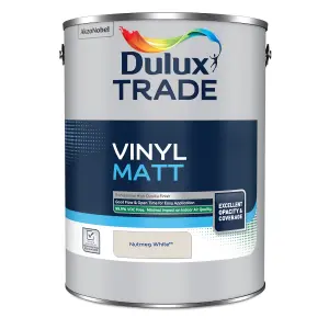 Dulux Trade Vinyl Matt Nutmeg White Velvet matt Wall paint, 5L