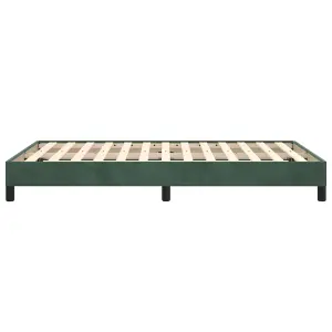 Berkfield Bed Frame without Mattress Dark Green 120x190 cm Small Double Velvet