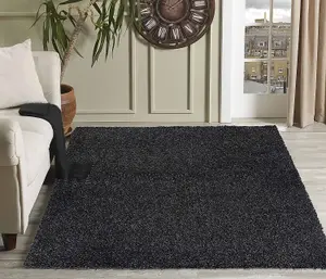 Modern Extra Large Small Soft 5cm Shaggy Non Slip Bedroom Living Room Carpet Runner Area Rug - Anthracite 160 x 230 cm