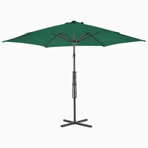 Berkfield Outdoor Parasol with Steel Pole 300 cm Green