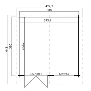 Lasita Osland Isar 34mm Traditional Log Cabin - 3.8m x 3.8m - Apex Roof Garden Building