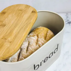 Kitchen Bread Bin with Bamboo Chopping Board Lid