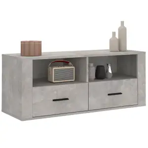 Berkfield TV Cabinet Concrete Grey 100x35x40 cm Engineered Wood