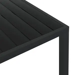 Berkfield Garden Table Black 150x90x74 cm Aluminium and WPC