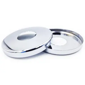 2 x 26mm G3/4 Chrome Tap Shower Pipe Cover High Collar Steel