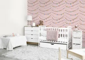 Galerie Great Kids Rose Smooth Glitter Garland Wallpaper Roll