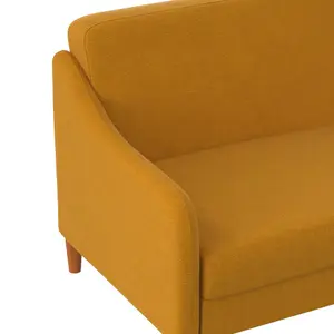 Jasper coil 3-seater Sofa Bed in mustard fabric