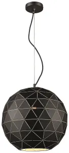 Luminosa Spring Large Dome Ceiling Pendant White, Matt Black, E27