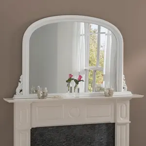 Overmantle Bainum Traditional Arched Mirror White