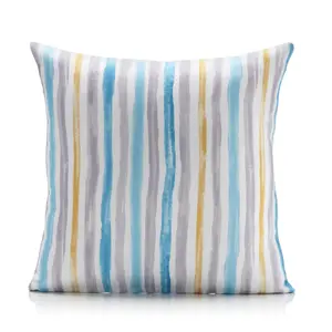 Outdoor Cushion 55cm x 55cm Water Repellent Multi Stripe