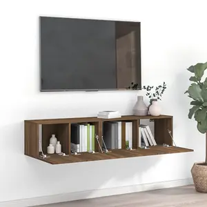 Berkfield 2 Piece TV Cabinet Set Brown Oak Engineered Wood