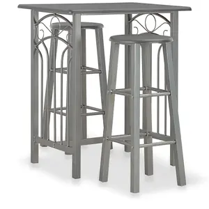 Berkfield 3 Piece Bar Set Wood and Steel Anthracite