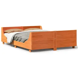 Berkfield Bed Frame without Mattress Wax Brown 120x200 cm Solid Wood Pine